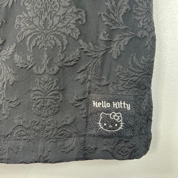 Hello Kitty 50th Anniversary Forever21 Black Y2K Pop Shirt Button Down Size S - Picture 13 of 14